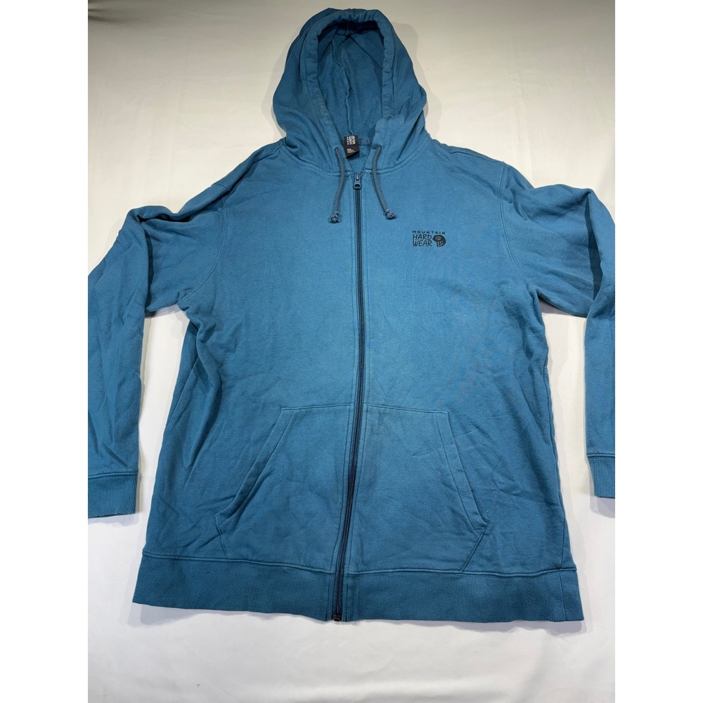 Mountain Hardwear Mens XL Organic Cotton Full Zip Hoodie Blue